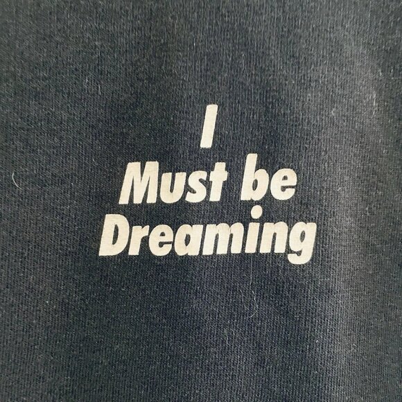 ZARA Womens Black Basic "I Must Be Dreaming" Cropped Sweatshirt Sz S - Picture 2 of 3
